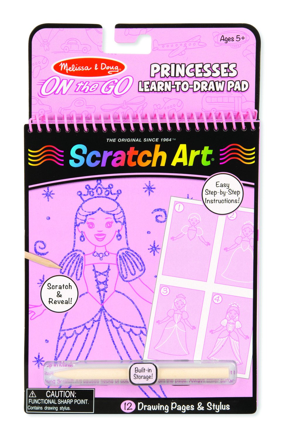 MELISSA & DOUG - ON THE GO - SCRATCH ART - PRINCESSES